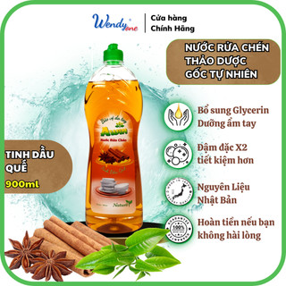 Nước Rửa Chén thảo dược tinh dầu quế Awin nước rửa bát tinh dầu quế thái lan an toàn sức khoẻ
