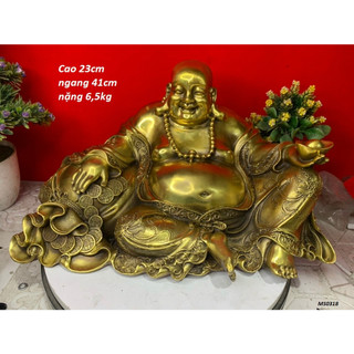 Tượng Di lặc dựa bị bằng đồng cao cấp MS0318