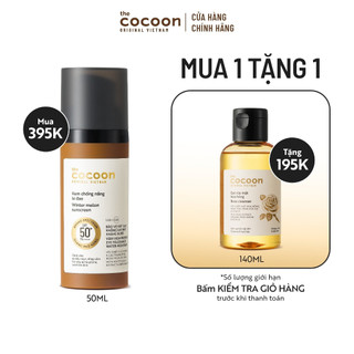 Kem chống nắng bí đao Cocoon 5 TẶNG gel rửa mặt hoa hồng 140ml