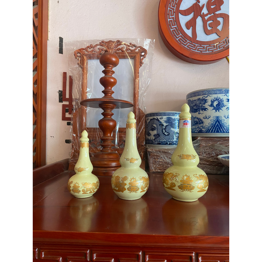 Nậm rượu men vàng kim