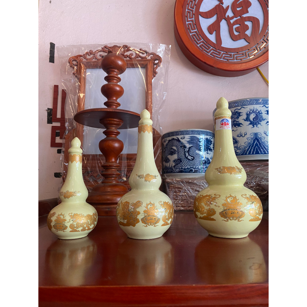 Nậm rượu men vàng kim