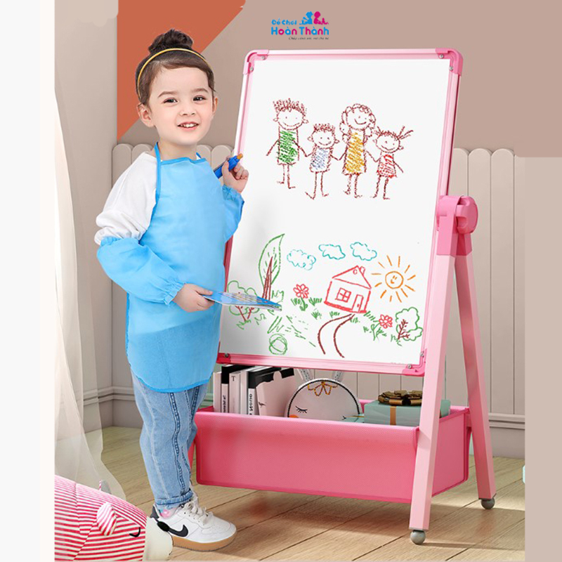 Bảng vẽ giáo dục 2 mặt cho bé, có từ tính tặng kèm nhiều phụ kiện