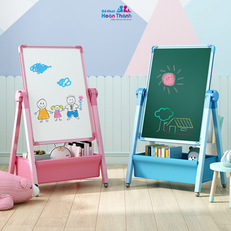 Bảng vẽ giáo dục 2 mặt cho bé, có từ tính tặng kèm nhiều phụ kiện