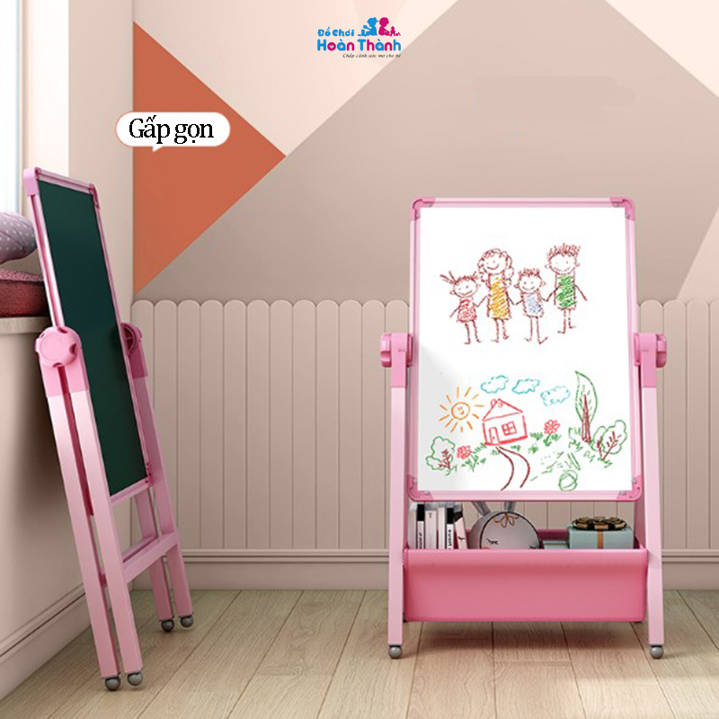 Bảng vẽ giáo dục 2 mặt cho bé, có từ tính tặng kèm nhiều phụ kiện