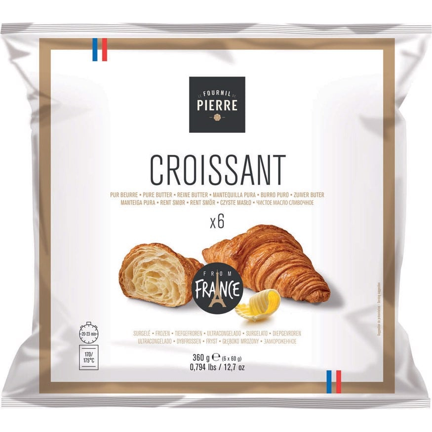Bánh Croissant đông lạnh Bridor - 60g (6 bánh/gói)