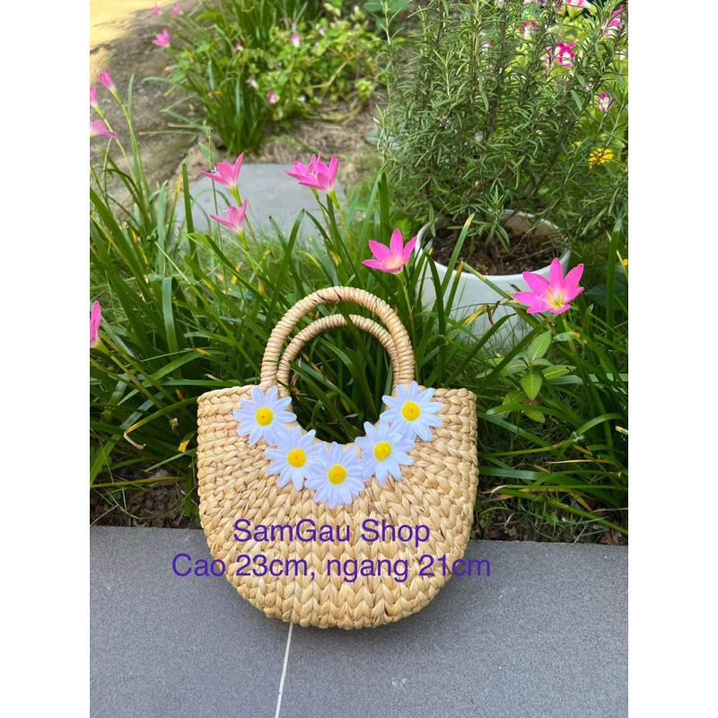 Túi cói túi lục bình xinh xắn cho Mẹ và bé phong cách Vintage đi biển, chụp ảnh decor, kiểu dáng siêu đẹp