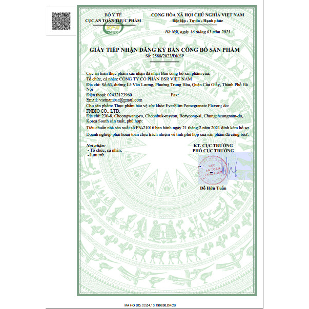 Viên Sủi Hỗ Trợ Giảm Cân Vị Lựu EverSlim Pomegranate Flavor 73,8Gr