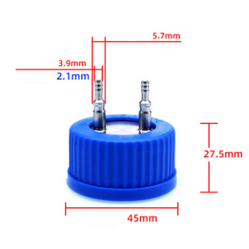 Nắp chai pha động HPLC loại 1 lỗ, 2 lỗ, 3 lỗ bằng thép 304 không gỉ có vòng đệm kín