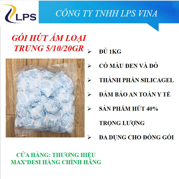 1kg gói hút ẩm cỡ trung 200 gói loại 5gr hoặc 100 gói 10 gram hoặc 50 gói loại 20gr hàng chính hãng túi hút ẩm