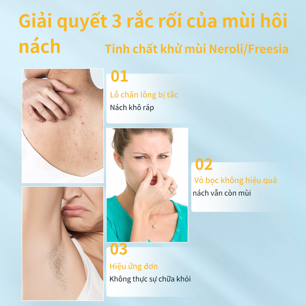 AISASEA lăn khử mùi Whitening Lăn nách Giảm Mồ Hôi 50ml Ngăn Mùi