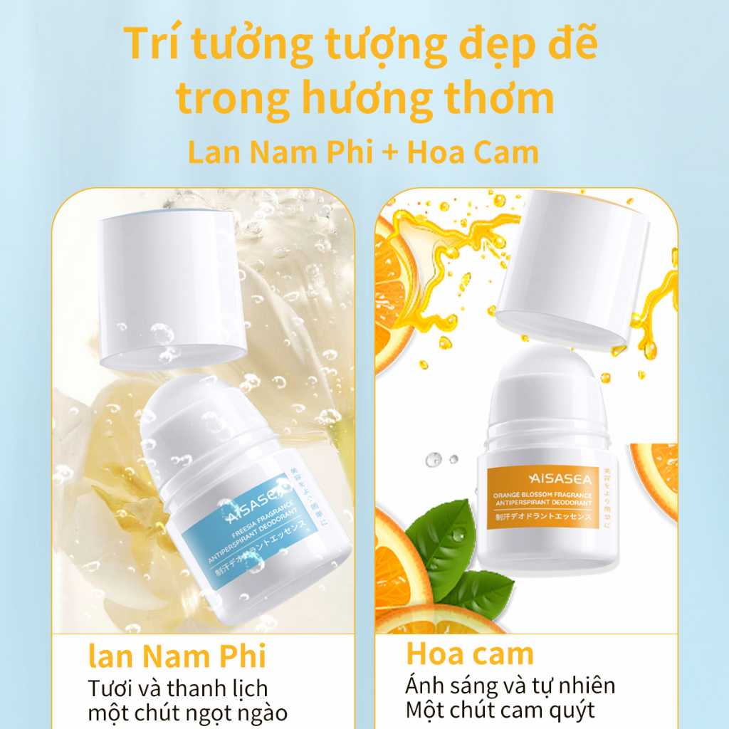 AISASEA lăn khử mùi Whitening Lăn nách Giảm Mồ Hôi 50ml Ngăn Mùi