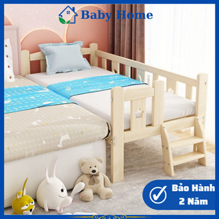 Giường Ghép Cho Bé, Gỗ Thông Kích Thước 128 x 60 x 40cm ( Dài x Rộng x Cao ), Giường Cho Bé Quây 3 Mặt Ghép
