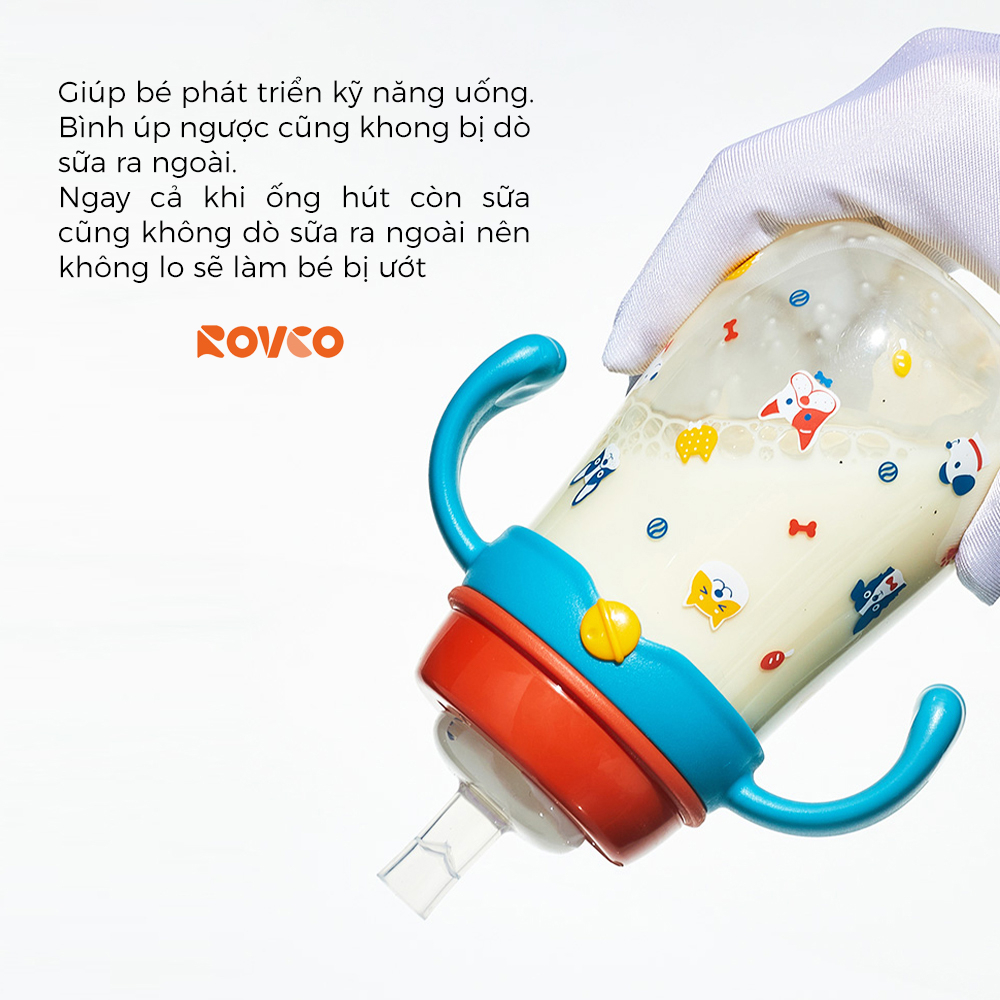 Bình Uống Sữa ROVCO RK-N1061 Hoạt Hình Chống Sặc 240ml