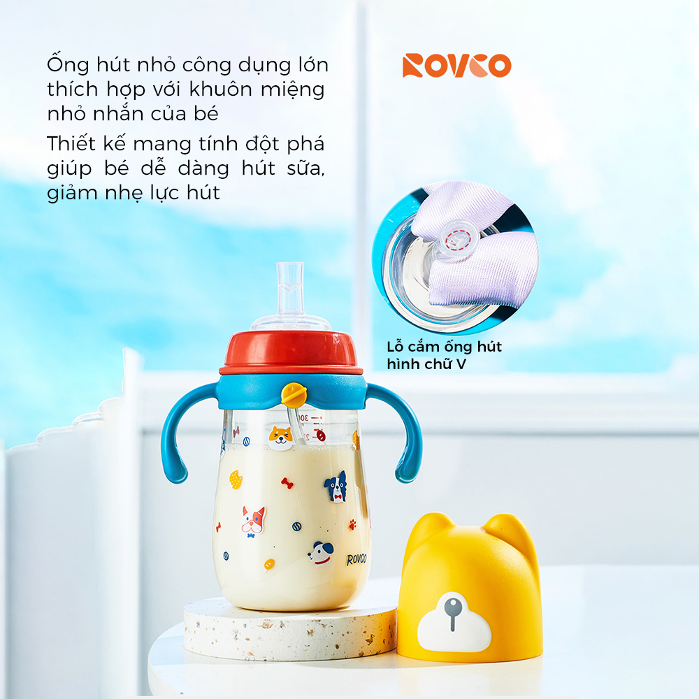 Bình Uống Sữa ROVCO RK-N1061 Hoạt Hình Chống Sặc 240ml