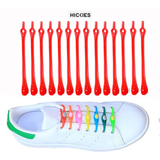 14 Dây Giày Cao Su Đàn Hồi Thông Minh Hilaces - Màu Đỏ Nút Đỏ- hickies