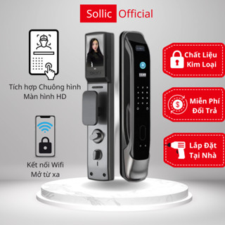 Khóa cửa vân tay có camera Sollic/SA-X3 cho cửa gỗ cửa thép bluetooth cao cấp kết nối wifi mở từ xa hoàn toàn tự động