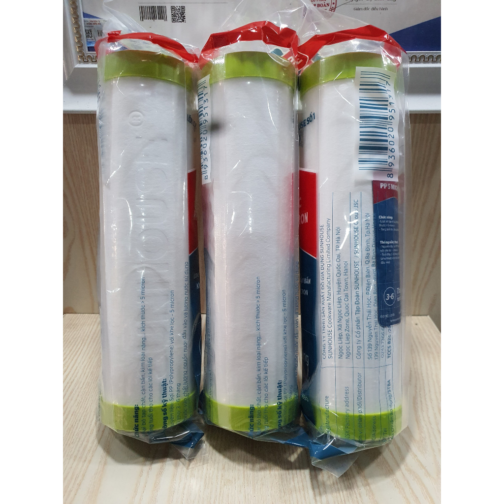 Bộ 3 lõi lọc nước sunhouse 123 chính hãng - Lõi lọc nước sunhouse.