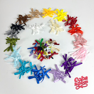 (Xả hàng) 100 cái - Nơ ruy băng satin cỡ 3mm, chất thường loại 1 mặt, nhiều màu