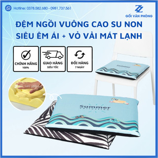 BẢO HÀNH 3 NĂM - Đệm Lót Ghế Vuông Vỏ Mát. Nệm Ngồi Bệt Cao Su Non ZURI PILLOW GLM-07