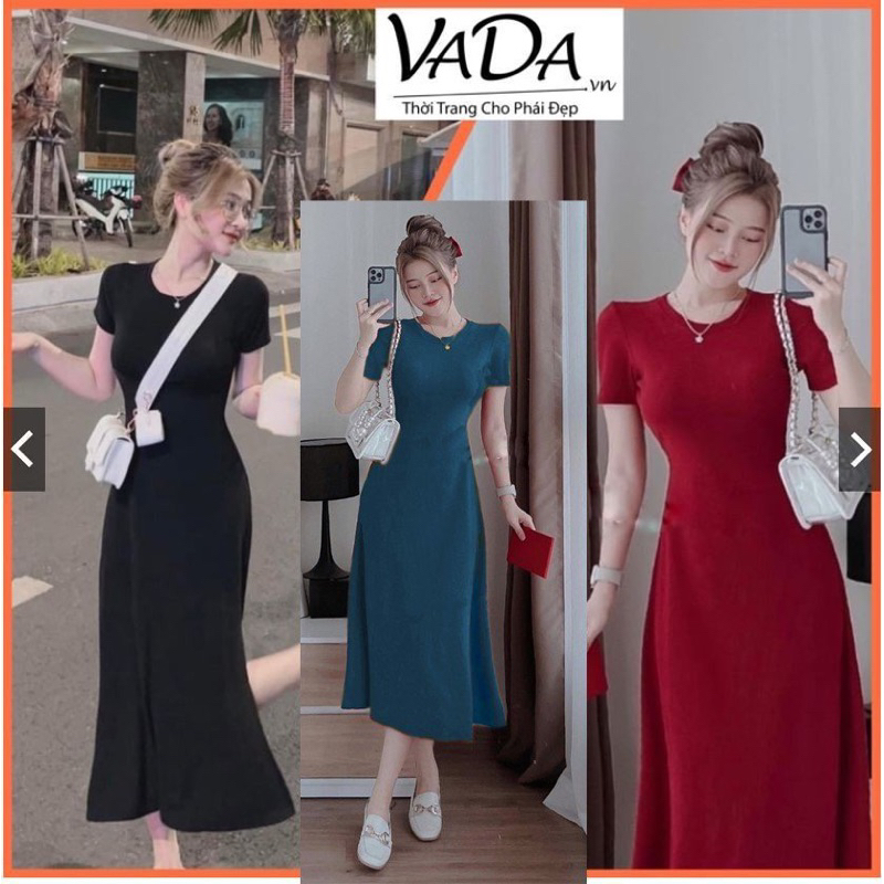 Đầm váy body dáng midi sẻ tà đơn giản siêu tôn dáng -Thời Trang VADA (BĐ05)y | BigBuy360 - bigbuy360.vn