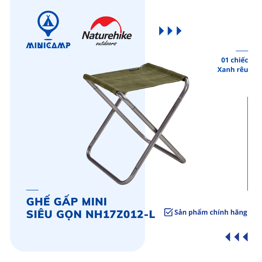 Ghế gấp mini siêu gọn nhẹ câu cá, cắm trại, dã ngoại, camping NH17Z012-L (NATUREHIKE)