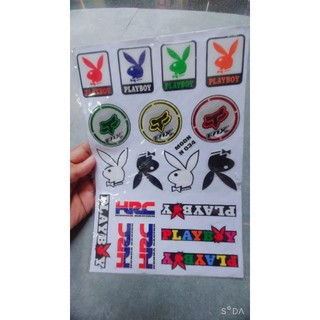 Tem dập nổi HRC , tem dán trang trí logo hình Thỏ Playboy