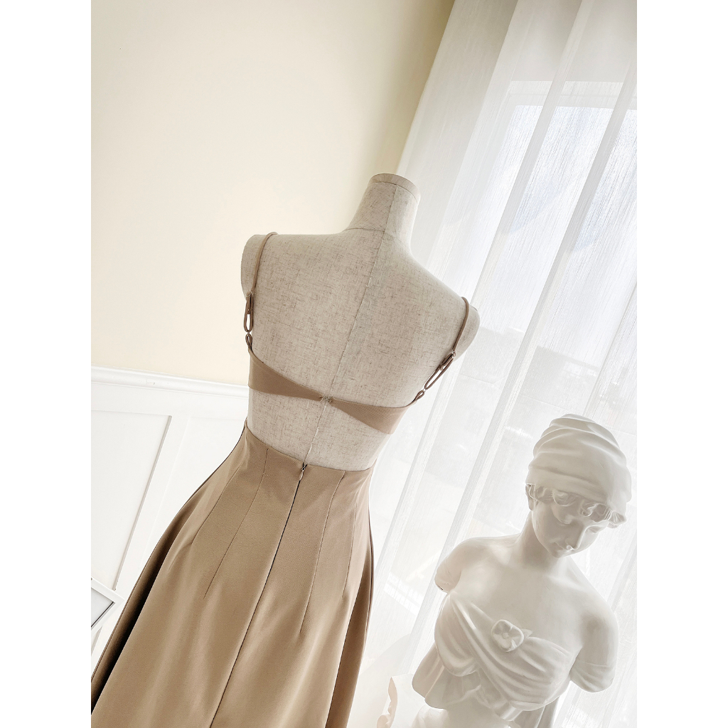 BBSTORE'S Đầm Xòe Hai Dây Dự Tiệc Thiết Kế Hở Lưng Gợi Cảm -D1909