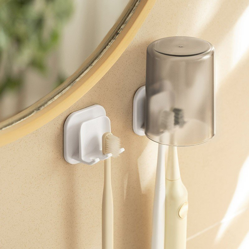 Móc Treo Bàn Chải Đánh Răng, Móc Treo Cốc Gắn Tường Bằng Nhựa Nhỏ Gọn Cao Cấp Tiện Lợi 88387 baonhishop