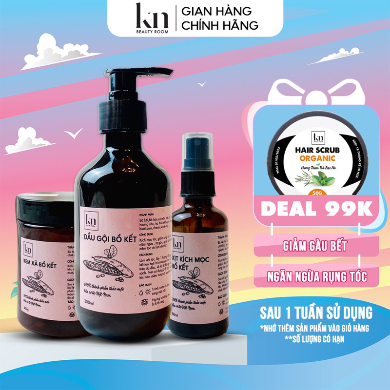 Dầu gội bồ kết HOA SEN TRẮNG thảo dược giúp mọc tóc nhanh dài cô đặc giảm gàu thiên nhiên an toàn KN Beauty Room