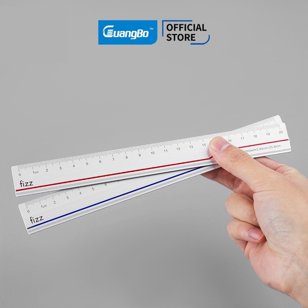 Thước kẻ nhôm Fizz Guangbo 15cm FZ22704 - 20cm FZ22705 - 30cm FZ22703
