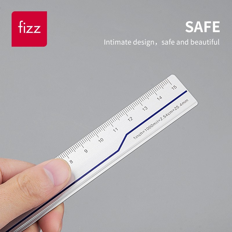 Thước kẻ nhôm Fizz Guangbo 15cm FZ22704 - 20cm FZ22705 - 30cm FZ22703