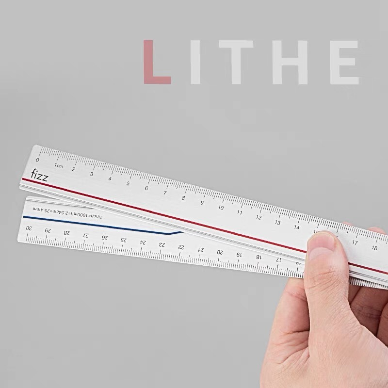 Thước kẻ nhôm Fizz Guangbo 15cm FZ22704 - 20cm FZ22705 - 30cm FZ22703