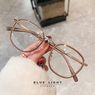 Gọng Kính Vuông Tròn, Mắt Kính Gọng Tròn Nhỏ Nam Nữ, Tách Mắt, Chống Ánh Sáng Xanh, Nâu Vàng, Đen Bạc - BLUE LIGHT