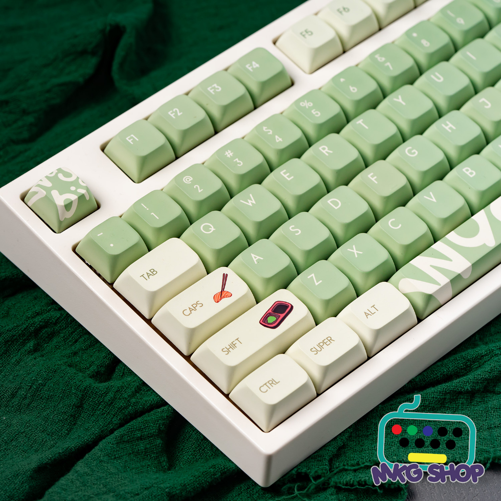 Keycap Wasabi nhựa PBT dyesub, 135 nút bàn phím cơ rẻ đẹp