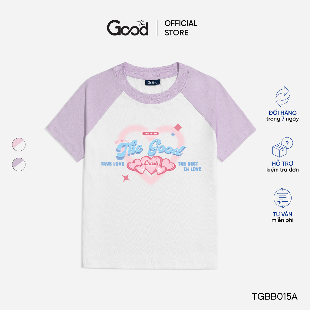 Áo Phông THE GOOD, Áo Baby Tee Họa Tiết Form Ôm Nữ Cổ Tròn Tay Ngắn Chất Cotton Thấm Hút Mồ Hôi