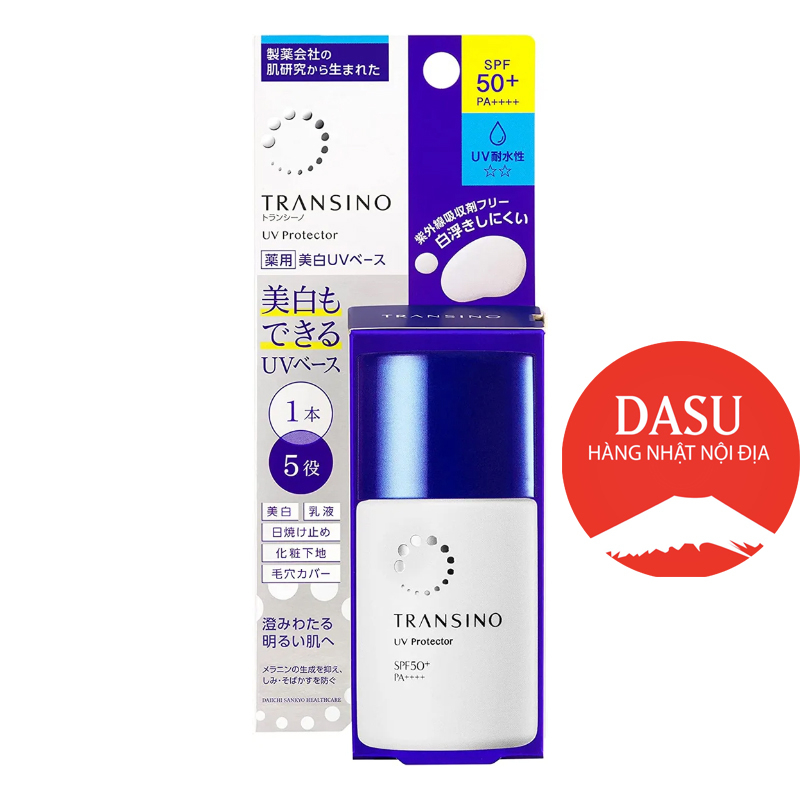 Kem chống nắng dưỡng ngày Transino Whitening UV Protector SPF50+/PA++++ trắng da giảm thâm nám Nhật Bản