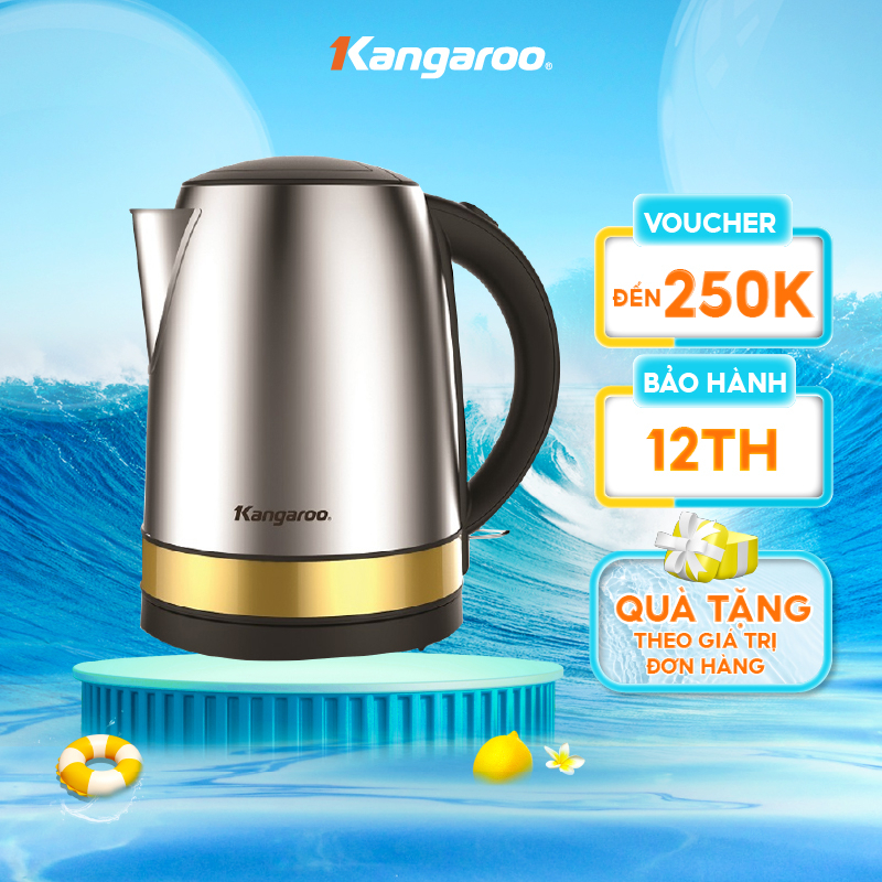 Bình đun siêu tốc Kangaroo thân inox 1.7L model KG642