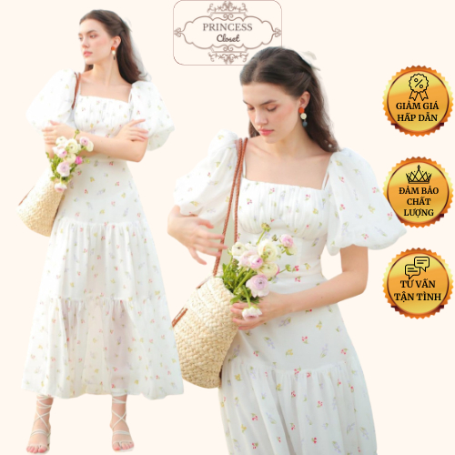ĐẦM MAXI HOA TRỄ VAI NHÚN NGỰC / Có Size - HÌNH THẬT SHOP CHỤP - CAM KẾT CHẤT LƯỢNG/