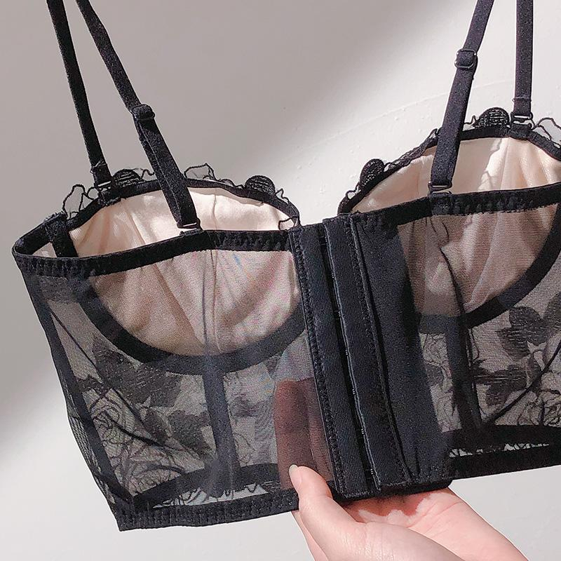 Áo Corset Nữ Vintage Ren Có Gọng Nâng Ngực Nhẹ Thêu Hoa Hồng Quý Phái -- 211207