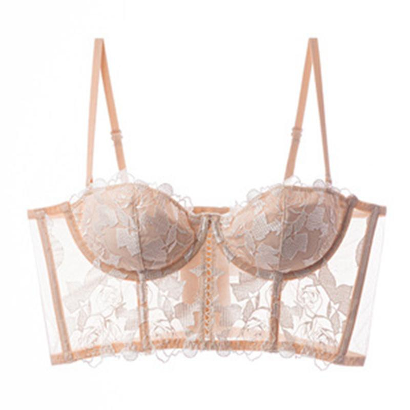 Áo Corset Nữ Vintage Ren Có Gọng Nâng Ngực Nhẹ Thêu Hoa Hồng Quý Phái -- 211207