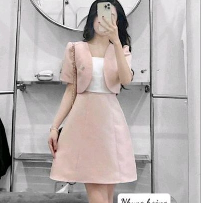 Sét váy tiểu thư takta hồng hàng cao cấp váy đi chơi dự tiệc sang chảnh