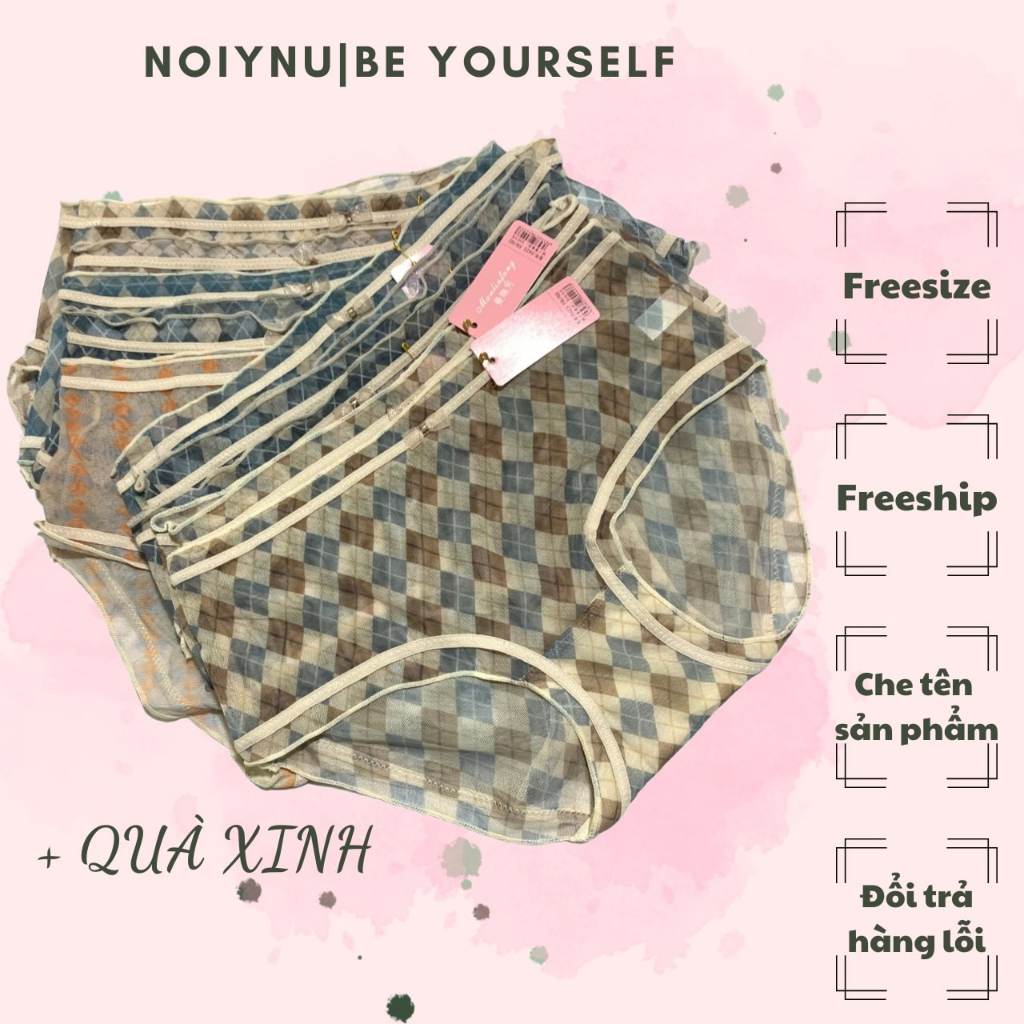 Set 10 Quần lót nữ cotton sexy xuyên thấu gợi cảm Freesize 40-60kg Nội Y Nữ