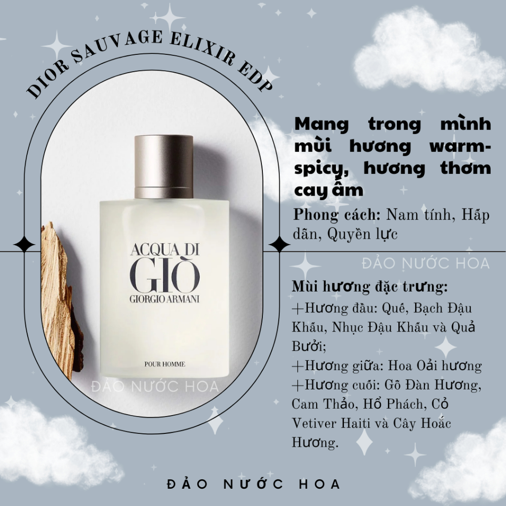 Nước hoa GIO AR.M.ANI 10ml nước hoa nam tươi mát tinh tế đảo nước hoa - A34
