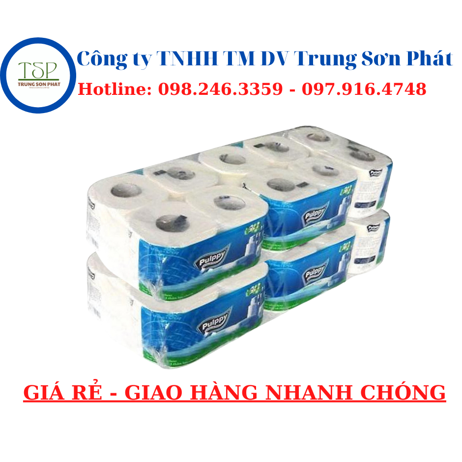 Set 10 Cuộn Giấy Lụa Cuộn Pulppy 2cx5