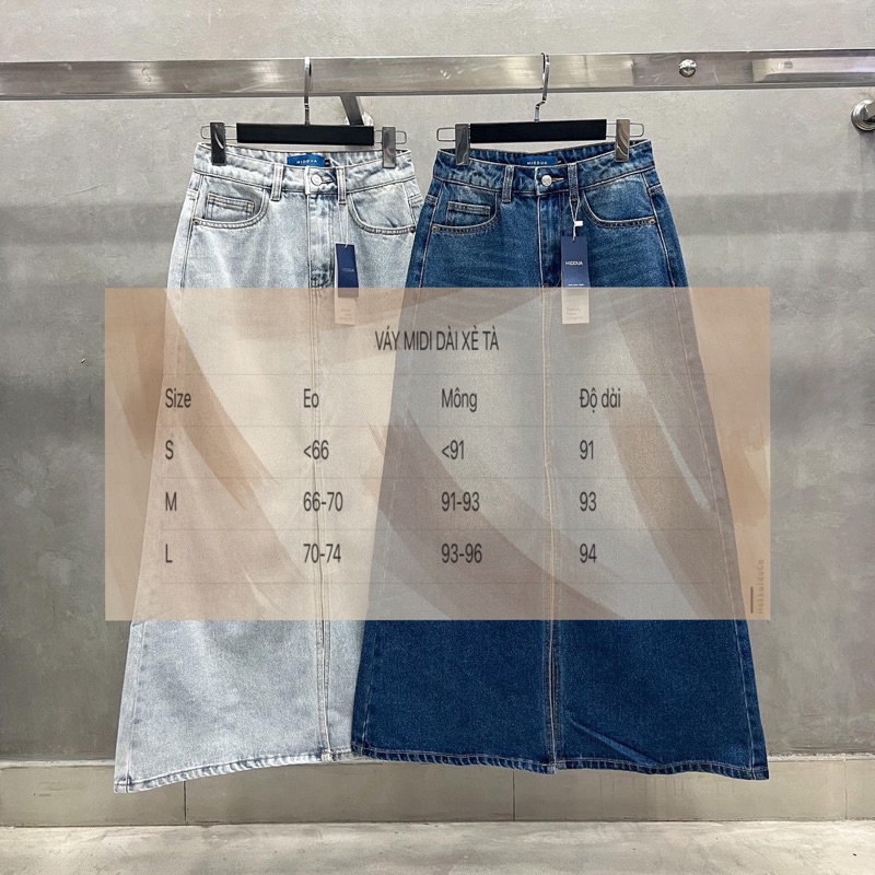 VJ034 Váy denim dài chữ A