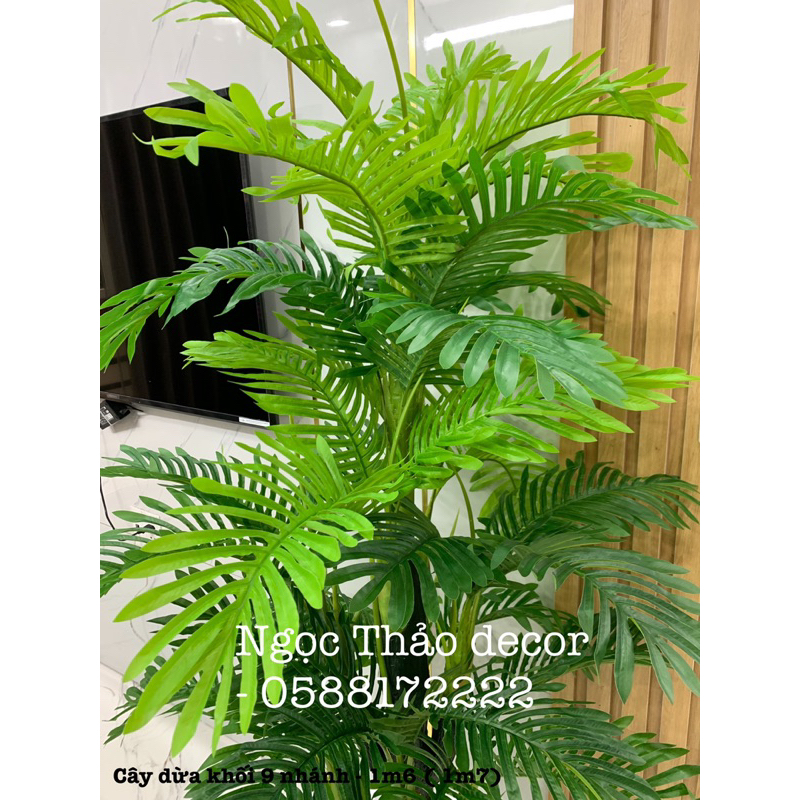 Cây dừa khối 9 nhánh - cây giả trang trí