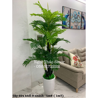 Cây dừa khối 9 nhánh - cây giả trang trí