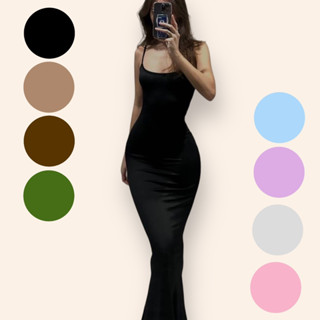 Đầm body dài thun gân