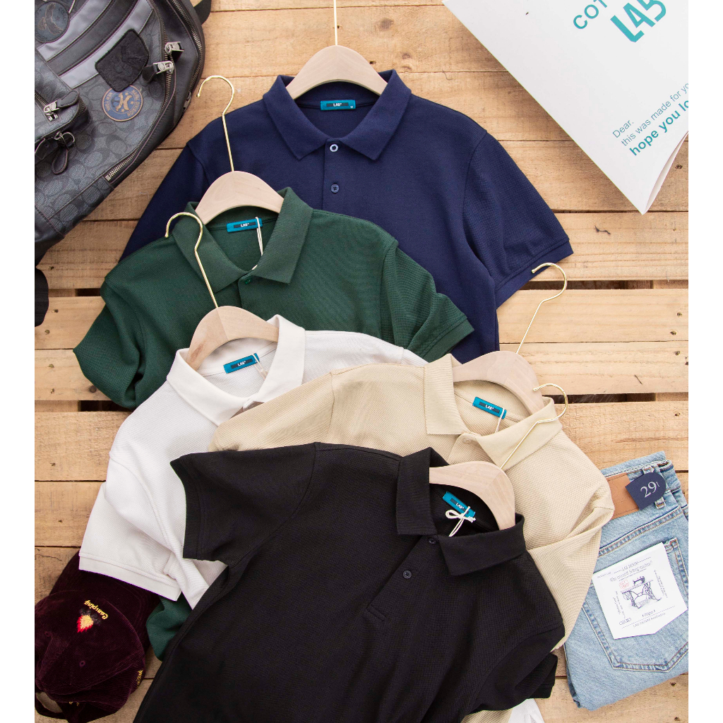 Áo Polo nam có cổ basic LAB+ COTTONLAB vải cá mập cotton, nam tính, chỉn chu, sang trọng