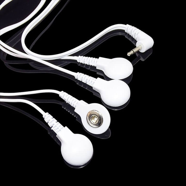 Dây massage xung điện 4 đầu cắm - Phụ kiện dùng cho máy massage cầm tay, máy massage điện xung